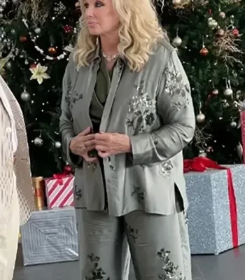 Ladies Of The ’80s A Divas Christmas Morgan Fairchild Grey Sequin Work Suit