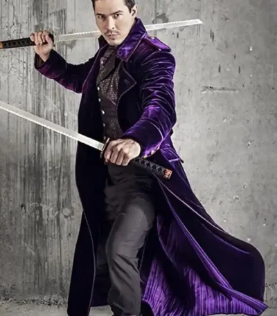 Lewis Tan Into the Badlands Gaius Chau Purple Coat