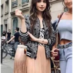 Lily Collins Emily In Paris Black Bomber Jacket