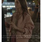 Lily Collins Emily In Paris Emily Cooper Pink Bomber Jacket