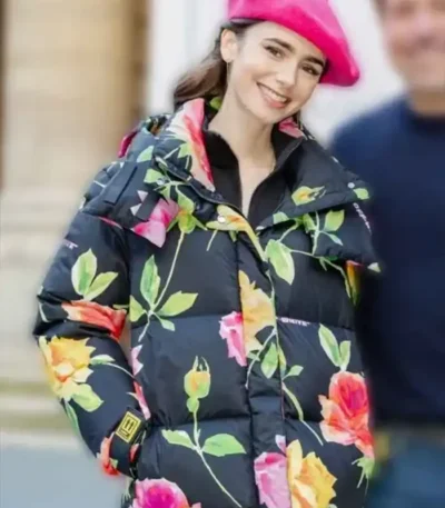 Lily Collins Emily In Paris Emily Cooper Puffer Jacket