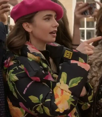 Lily Collins Emily In Paris Emily Cooper Puffer Jacket
