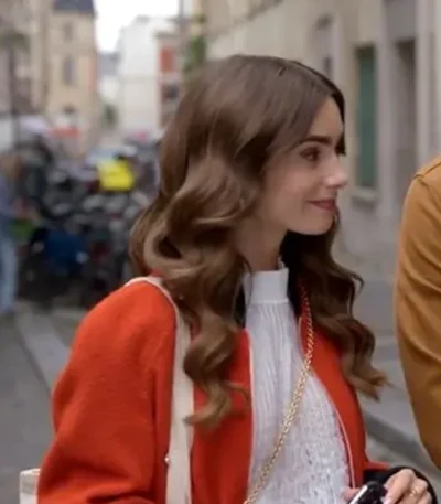Lily Collins Emily In Paris S02 Orange Jacket