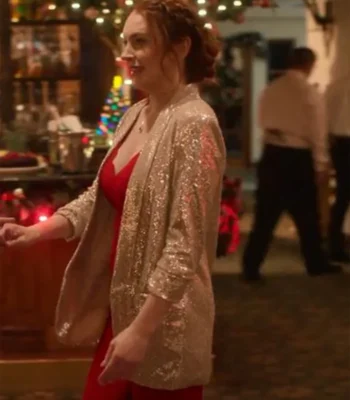Lindsay Lohan Falling For Christmas Sequin Blazer