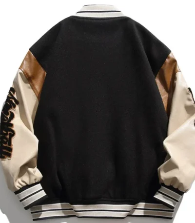 Lora Haag Hip Hop Wool Varsity Jacket With Patches