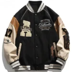 Lora Haag Hip Hop Wool Varsity Jacket With Patches