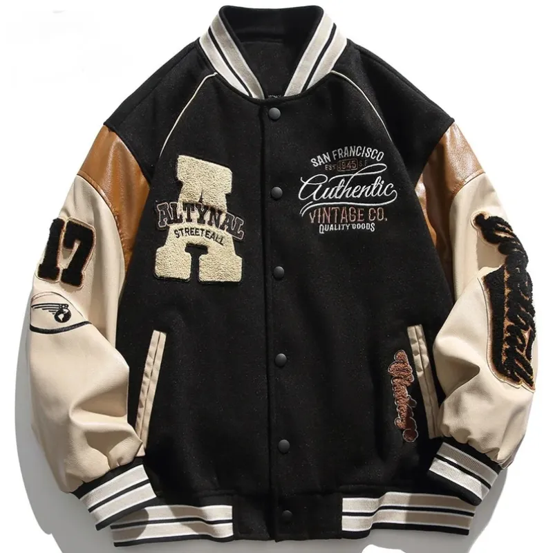 Lora Haag Hip Hop Wool Varsity Jacket With Patches Lora Haag Hip Hop Wool Varsity Jacket With Patches