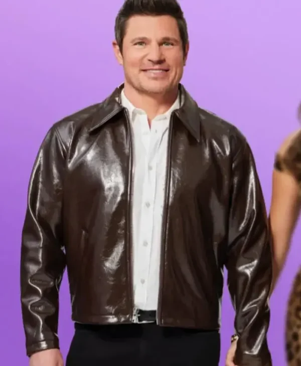 Love Is Blind Nick Lachey Brown Leather Jacket