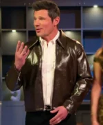Love Is Blind Nick Lachey Brown Leather Jacket