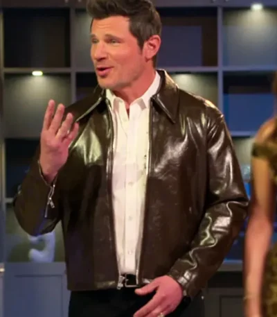 Love Is Blind Nick Lachey Brown Leather Jacket