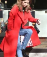 Love Life Darby Carter Red Wool Trench Coat