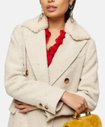 Love Life Sara Yang Fur Collar Trench Wool Coat