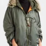 Love Life Sara Yang Green Parka Hooded Jacket
