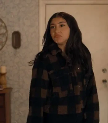 Love, Victor S03 Pilar Salazar Brown Checkered Jacket