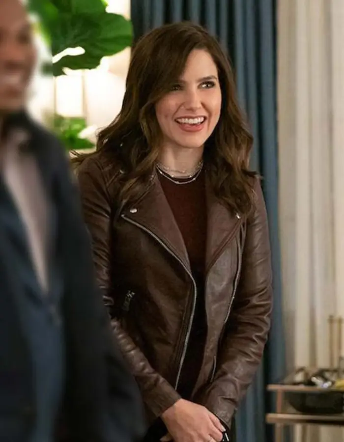 Love Victor Veronica Lapel Style Collar Brown Leather Jacket Love Victor Veronica Lapel Style Collar Brown Leather Jacket