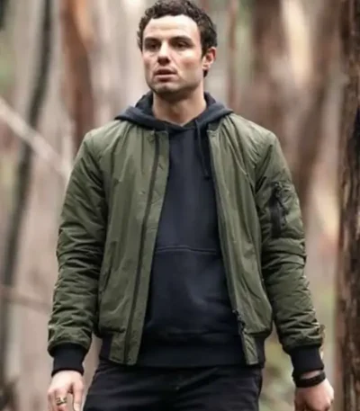 Lucas Hayes TV Series La Brea S02 Green Bomber Jacket
