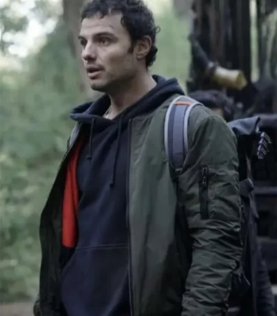 Lucas Hayes TV Series La Brea S02 Green Bomber Jacket
