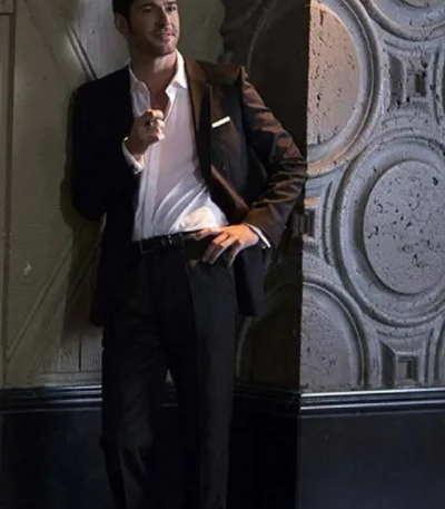 Lucifer Morningstar Tom Ellis Black Wool Suit