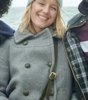 Ludivine Sagnier Lupin Double Breasted Wool Peacoat