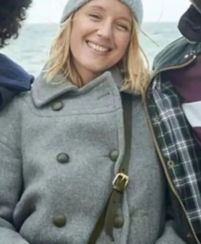 Ludivine Sagnier Lupin Double Breasted Wool Peacoat Ludivine Sagnier Lupin Double Breasted Wool Peacoat