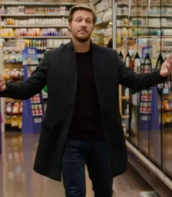 Luke Bracey Holidate Black Mid Length Coat