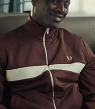 Lupin Assane Diop Maroon Track Jacket