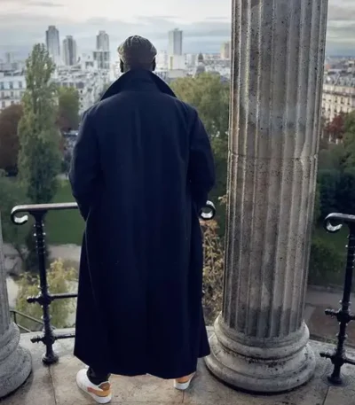 Lupin Omar Sy Black Long Wool Trench Coat