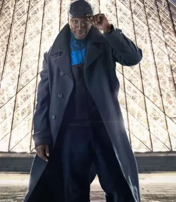 Lupin Omar Sy Black Long Wool Trench Coat