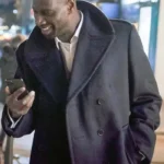 Lupin Omar Sy Navy Blue Long Trench Coat