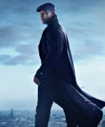 Lupin Omar Sy Navy Blue Long Trench Coat
