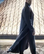 Lupin Omar Sy Navy Blue Long Trench Coat