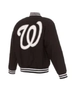 Washington Nationals Black Letterman Wool Jacket