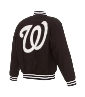 Washington Nationals Black Letterman Wool Jacket