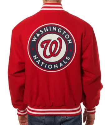 Washington Nationals Letterman Red Wool Jacket