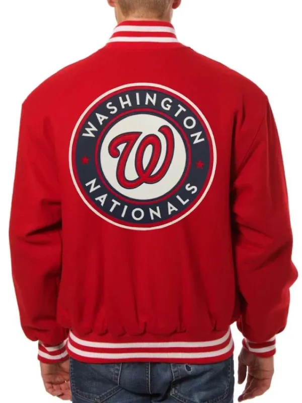 Washington Nationals Letterman Red Wool Jacket