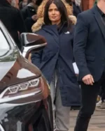 Magic Mike’s Last Dance 2023 Salma Hayek Parka Blue Coat