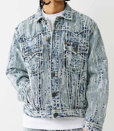 Euphoria Marshawn Lynch Distressed Denim Jacket