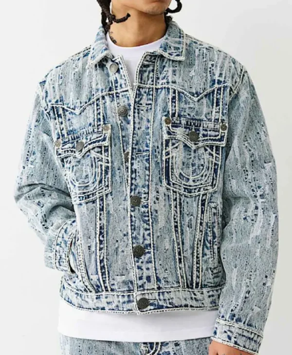Euphoria Marshawn Lynch Distressed Denim Jacket