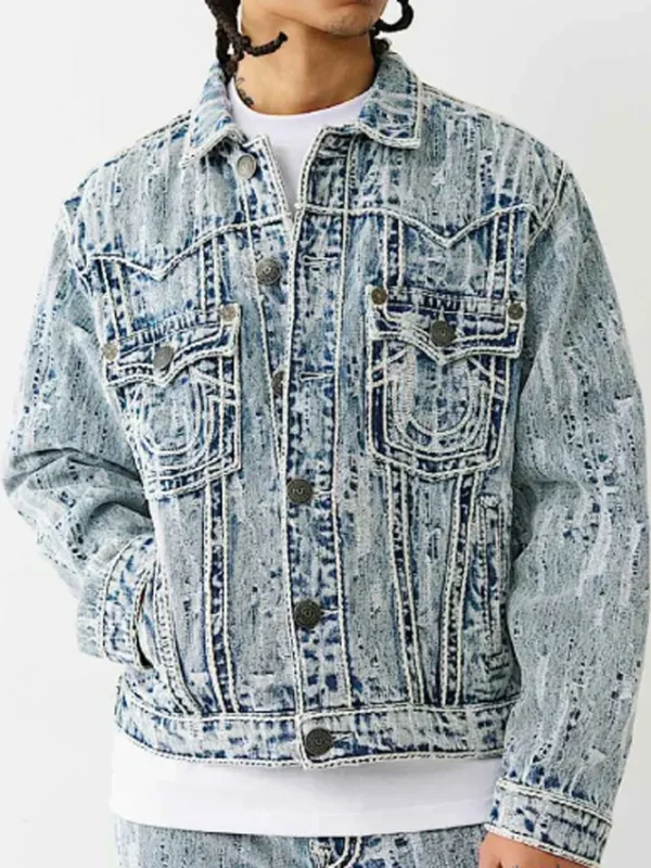 Euphoria Marshawn Lynch Distressed Denim Jacket