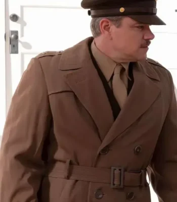 Matt Damon Oppenheimer Brown Trench Coat