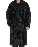 Men’s Karakul Lamb Fur Double Breasted Trench Coat