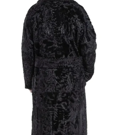 Men’s Karakul Lamb Fur Double Breasted Trench Coat