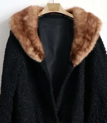 Men’s Karakul Persian Lamb With Mink Fur Collar Coat