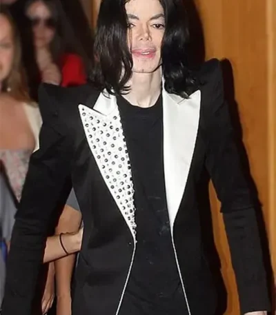 Michael Jackson Payday Black and White Studded Blazer