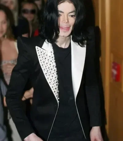 Michael Jackson Payday Black and White Studded Blazer