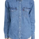 Midnight Mass Sarah Gunning Shirt Style Blue Denim Jacket