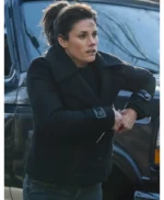 FBI S08 Missy Peregrym Black Wool Peacoat