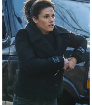 FBI S08 Missy Peregrym Black Wool Peacoat