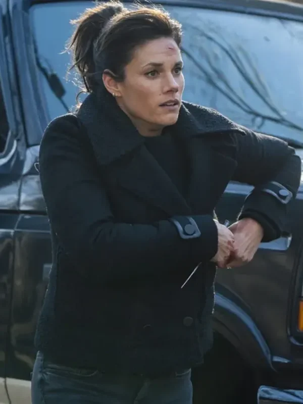 FBI S08 Missy Peregrym Black Wool Peacoat