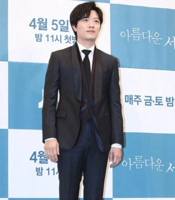 My Name Event Park Hee Soon Black Wedding Pinstripe Suit
